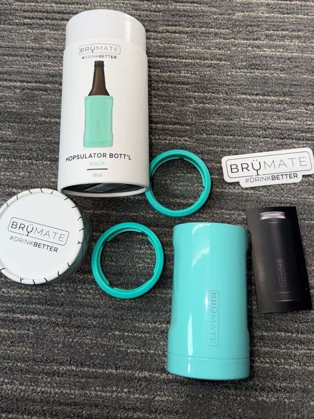 BrüMate Hopsulator Bott'l 12oz Triple-Insulated Bottle Cooler - Aqua